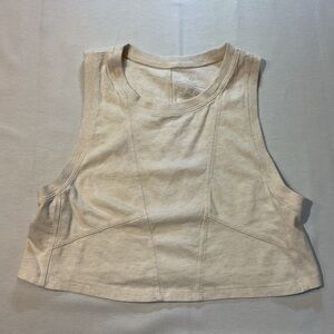 Offline by Aerie Womans Cream Cropped Tank Size XS Soft Sleeveless Casual Gym